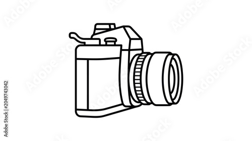 Tableau sur toile SLR Camera Outline Vector Illustration