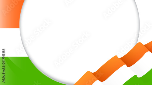 Indian tricolor flag concept template for Indian independence day.Colorful indian background for presentation,banner,wallpaper.beautiful India flag concept banner with copy space for words.