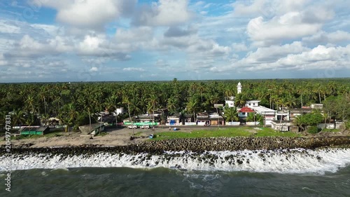 sea at Kerala with green  beach 
