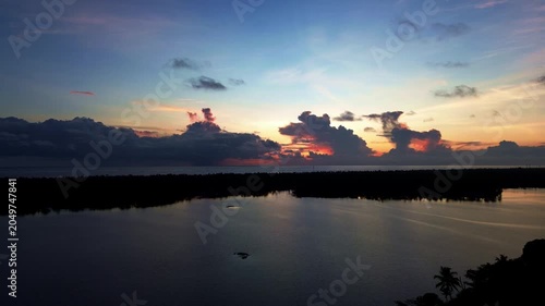 sunset over the lake
