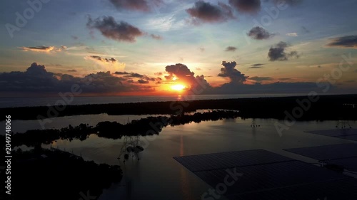 sunset over the lake