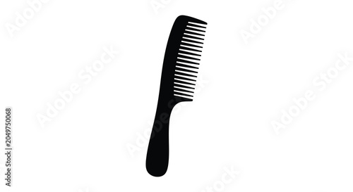 Obraz na płótnie Black Comb Silhouette Against A White Background