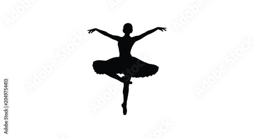 Foto Ballerina In Pointe Shoes Black Silhouette ballet
