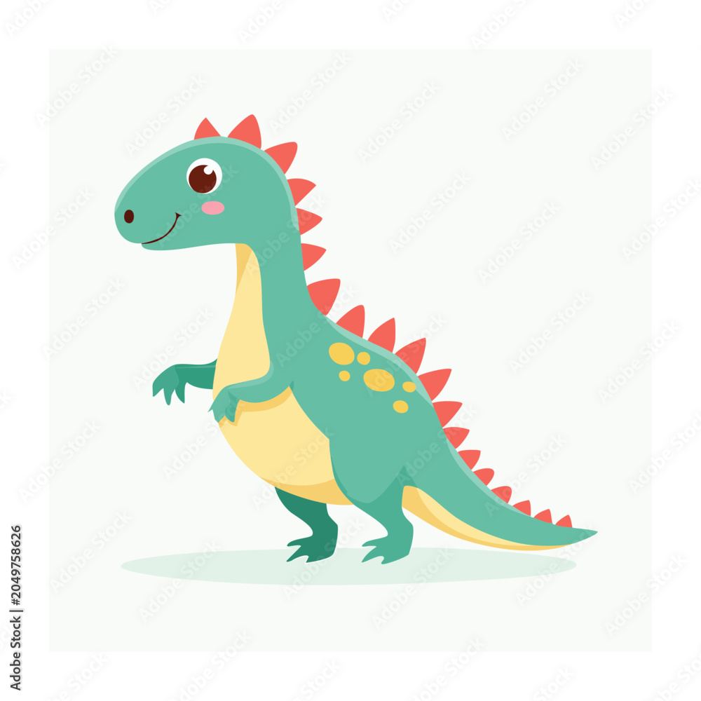 Fototapeta premium Cute cartoon dinosaur illustration