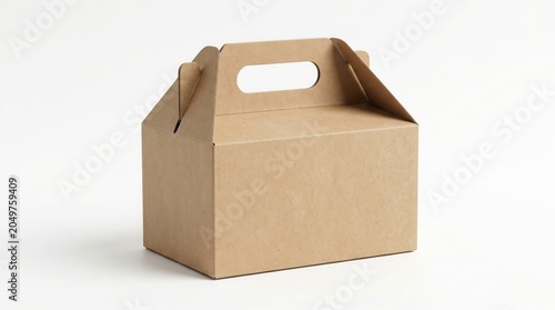 Kraft paper lunch box, a sturdy brown cardboard takeaway container, perfect for food packaging and gift boxes, eco-friendly and recyclable.
