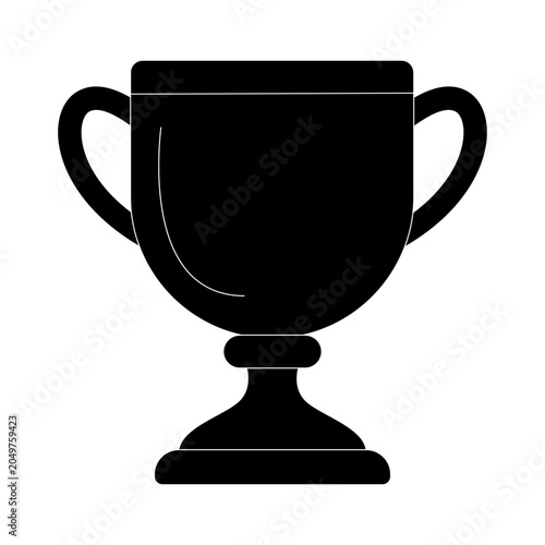 Cup Champions Icon - Minimalist Outline Vector, White Background, No Shadows
