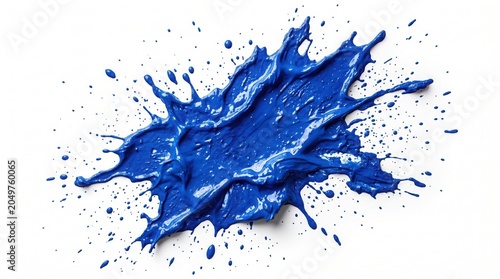 Vibrant blue paint splash, dynamic liquid explosion, abstract ink splatter, creative art background element for design projects