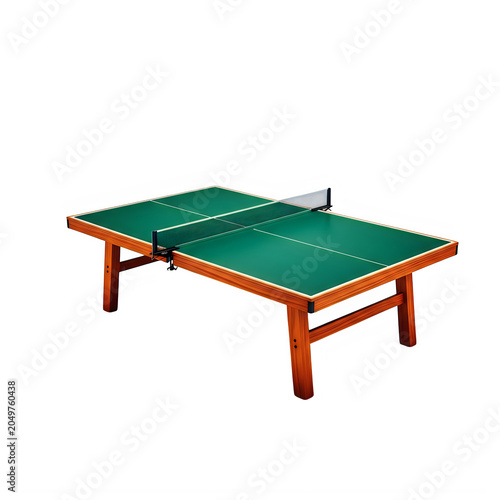Modern indoor table tennis table with green surface