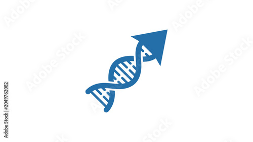 Tableau sur toile Blue DNA helix fletched arrow vector icon medical science and genetic research s
