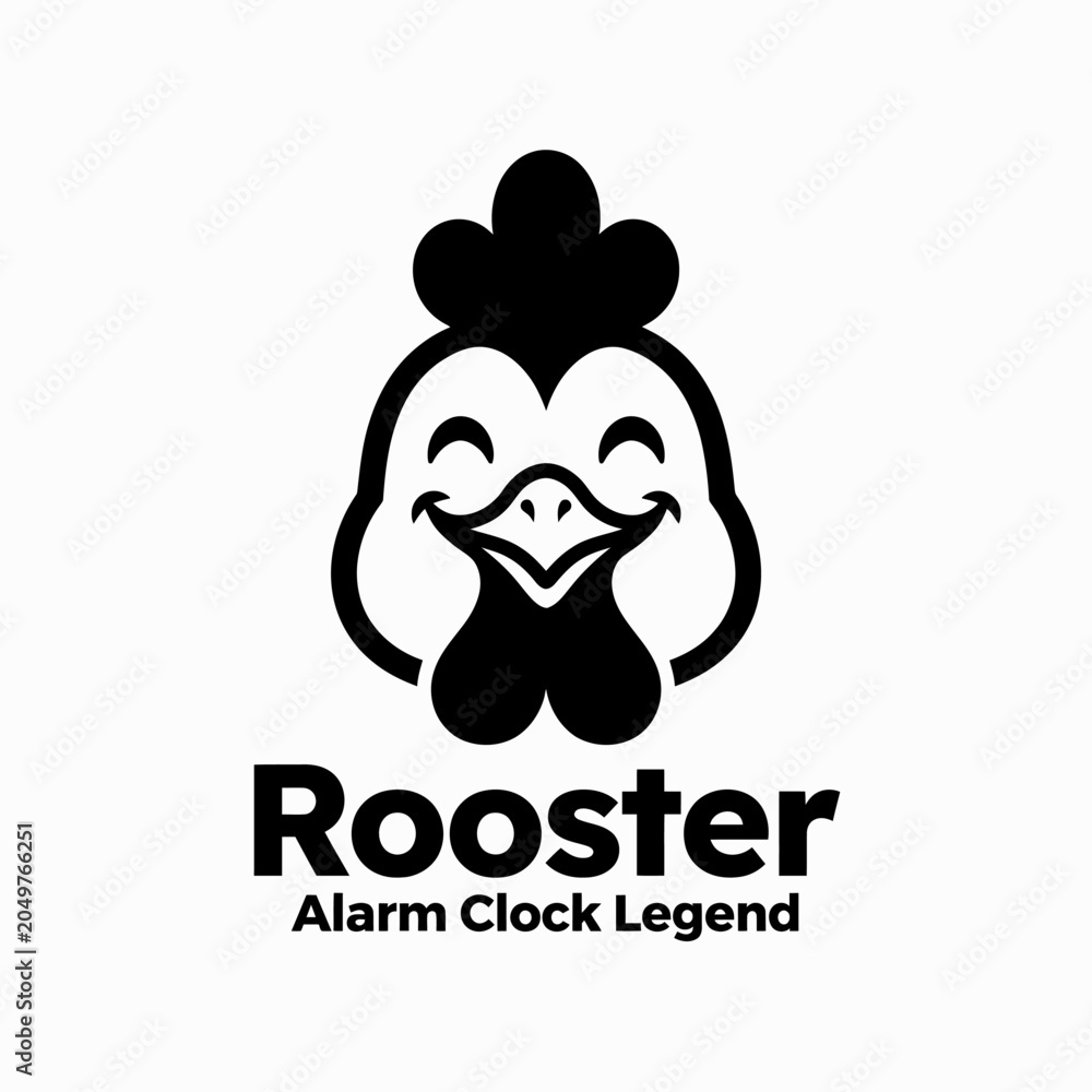 Fototapeta premium Rooster Alarm Clock Legend Icon.