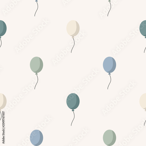 Seamless pattern of simple flat balloon illustration