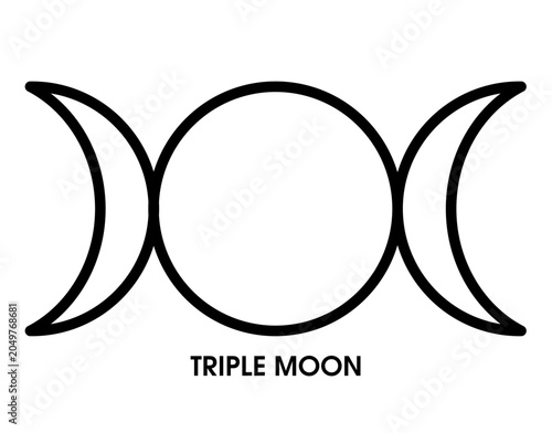 Foto Triple Moon symbol representing maiden, mother and crone in Wiccan tradition