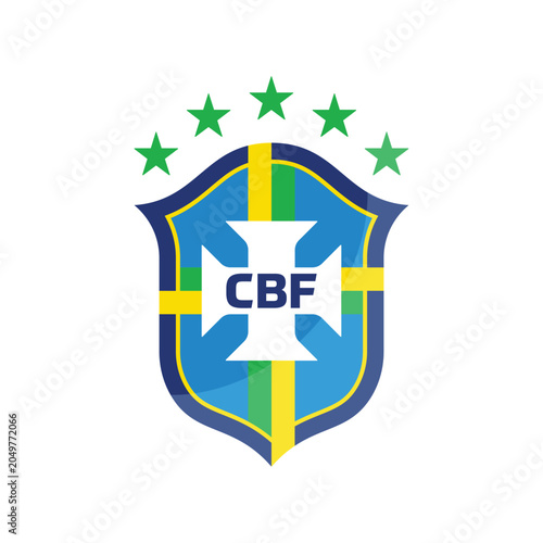 Bild auf Leinwand Official CBF Brazil Football National Team Shield Logo Vector Graphic
