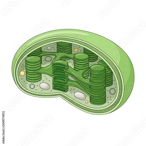 Chloroplast Cell Organelle Structure Diagram Isolated Transparent Background