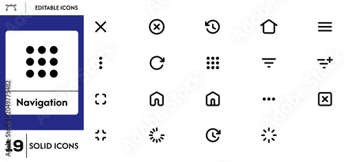 Photos Navigation icon set for apps, websites, dashboards