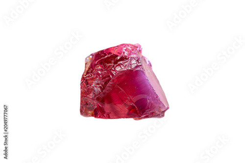 Schilderij op canvas Very rare natural rough cat’s eye rhodolite garnet gemstone, garnet with rutile