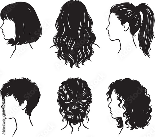 Six different silhouette hairstyles for women