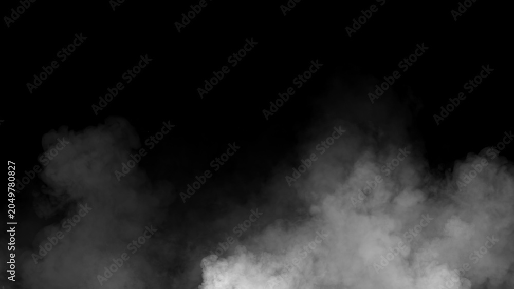 Fototapeta premium Fog and mist effect on black background. Smoke texture overlays. Design element.