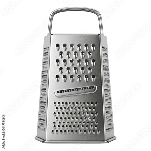 Foto Silver metal box cheese grater standing upright