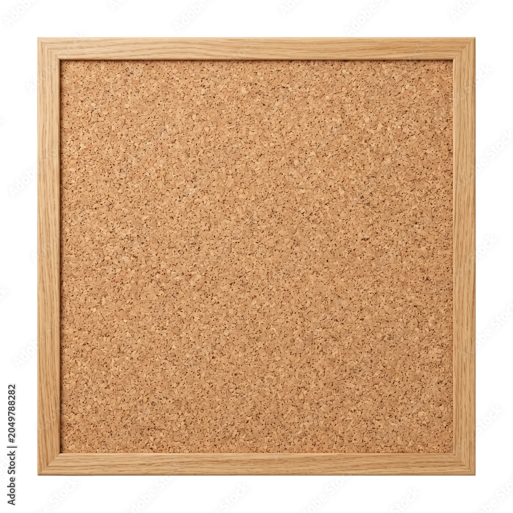 Fototapeta premium Square blank cork pin board wooden frame