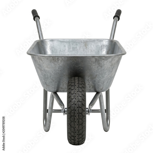 Obraz na plátně Metal construction wheelbarrow with single black tire