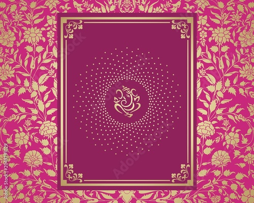 Ganesha, wedding card, royal Rajasthan, India	