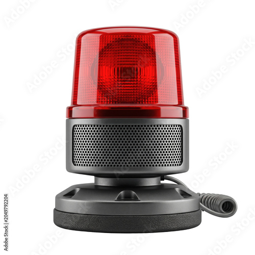 Fotografie Red emergency flashing siren police warning light