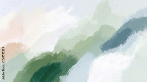 watercolor abstract brush stroke background sweeps across textured white paper in gentle pastel hues