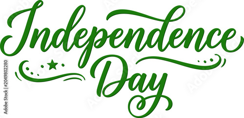 Obraz na plátně A green Independence Day logo on a white background