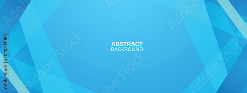 Abstract Blue Minimal Geometric Background, Vector Simple Shapes and Lines for Corporate Banner.