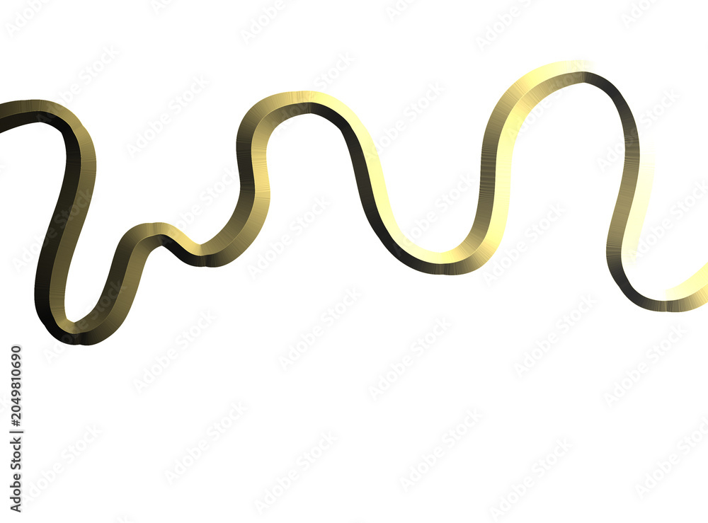 Fototapeta premium snake,Elegant hand drawn golden wavy line art vector border element