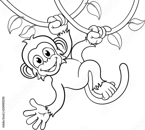 A monkey cartoon character ...