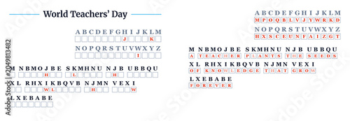 Foto World Teachers' Day Cryptograms Letters Puzzle  with Answers