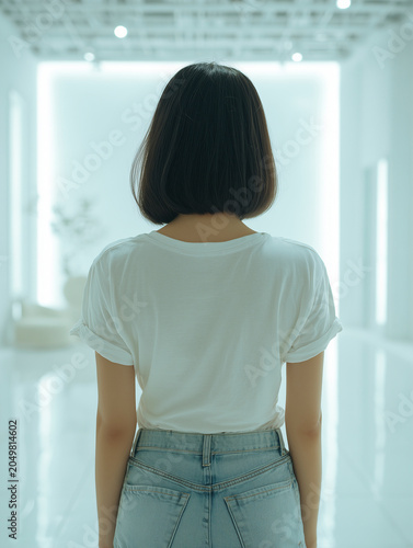 Back View Woman in Casual Outfit