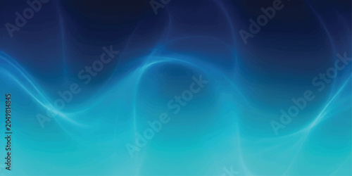 Tableau sur toile Abstract blue and teal gradient with soft glowing ethereal light waves creating a mesmerizing and serene background