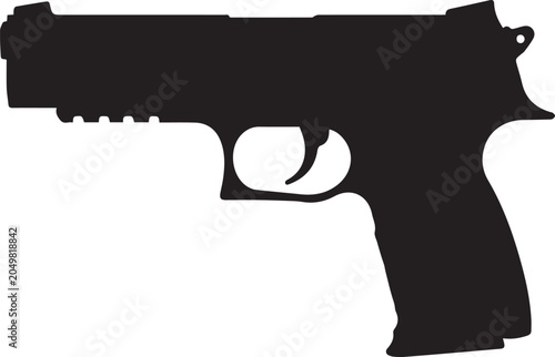 Handgun Silhouette Pistol Icon.