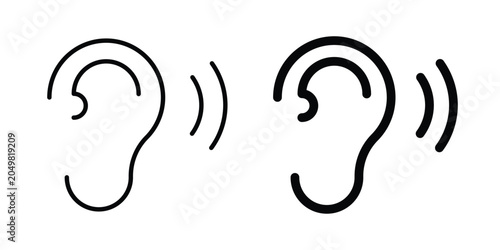 Schilderij op canvas Listening icon