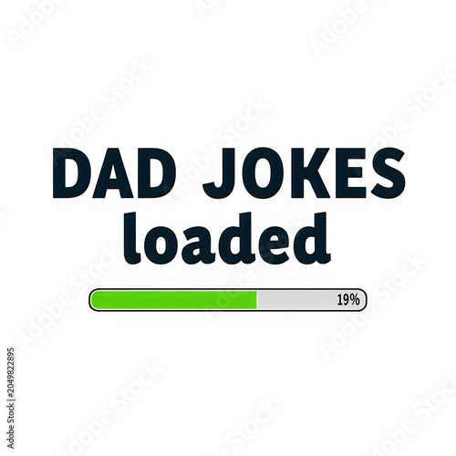 A humorous loading bar graphic with a dad joke theme and a progress indicator showing 19 percent completion