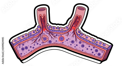 Detailed illustration of human artery.