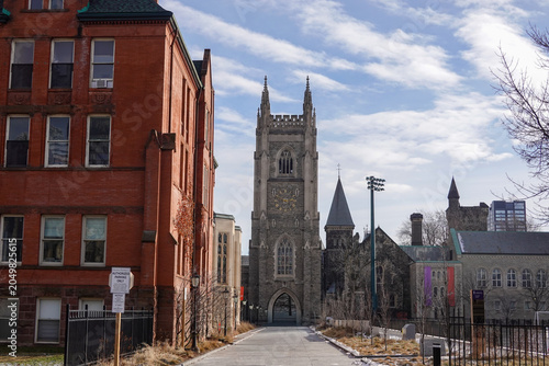 Fotografie Urban Street View With Church In Distance