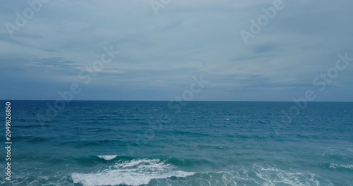 sea waves and sky horizon aerial view