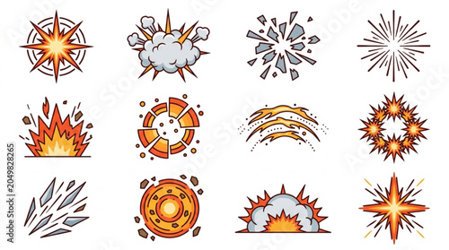 Collection of Explosions and Explosive Effects Icons.