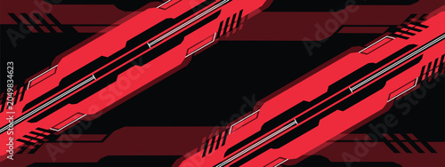 Futuristic Mecha Gaming Wallpaper with Black and Red Featuring High-Contrast Aesthetic.