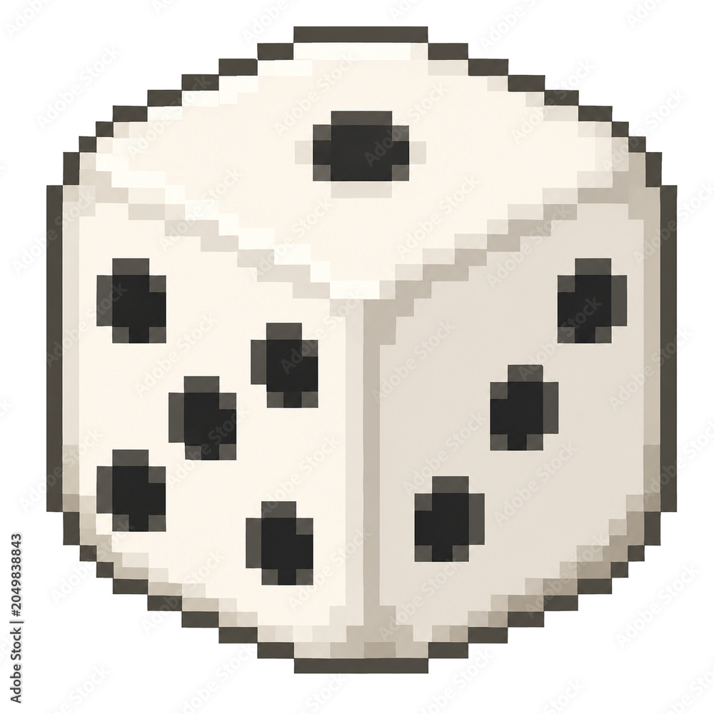 Fototapeta premium Dice Pixel Art Icon