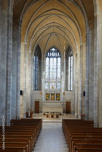 Canvas Print Historic Chapel Interior With Tall Window
