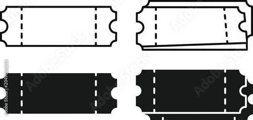 Ticket stubs in various styles and colors
