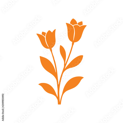 Minimal Orange Tulip Flower Design