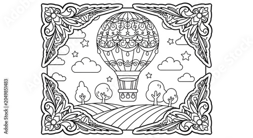 Hot air balloon in the sky.