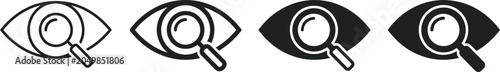 Eye and Magnifying Glass Icons: Vision, Search, and Analysis