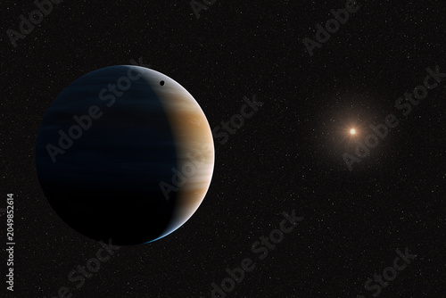 llustation d'une sous-Neptune, une exoplanète ayant entre 2 et 10 fois la masse de la Terre et une taille comprise en ~1,4 et 3,5 fois le rayon de la Terre.